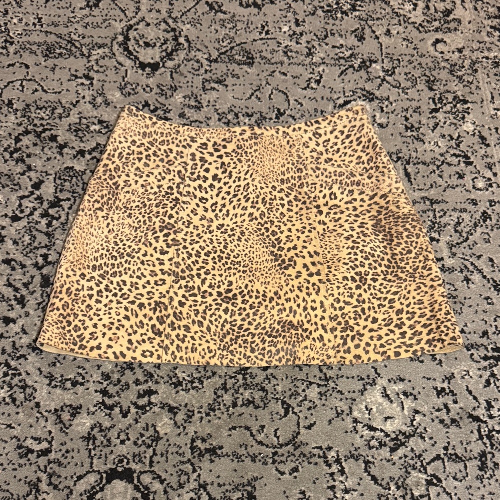 Tan cheetah print suede Mini Skirt by Joie